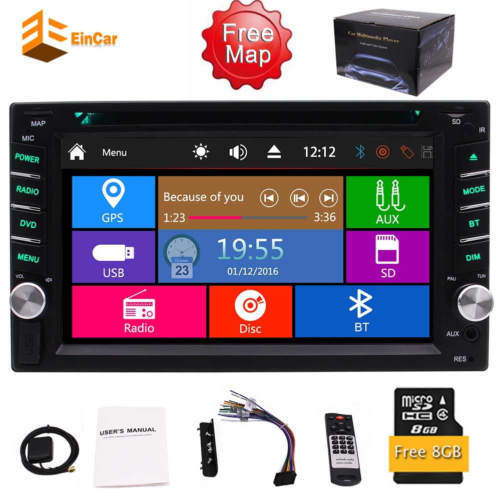 2 Din Car Radio Touch Screen Car Stereo with GPS Navigation Bluetooth Head Unit Double Din AM FM Radio Receiver Support Screen Mirror&Steering Wheeling Control USB TF Card Input Rear View Camera