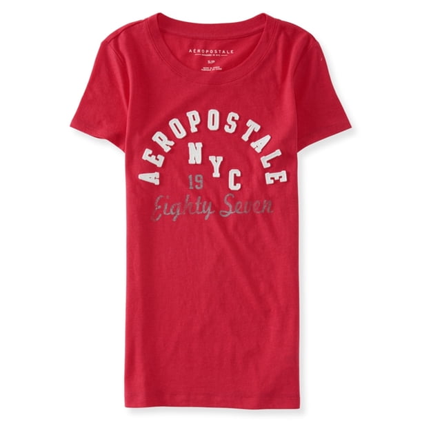 Camiseta adornada Aeropostale NYC Eighty Seven para Mujer Rosa Extragrande