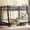 Black-Full XL over Queen, variant on Queen over King Bunk Bed with High Guardrail & Under-Bed Storage, Heavy Duty Metal Bunk Beds Frame with 2 Side Ladders, Queen over King Bunk Bed for Adults, No Box Spring Needed