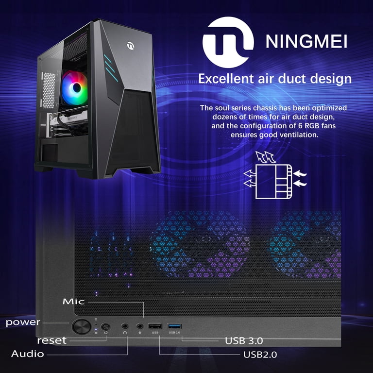 Ningmei Gaming PC Desktop Intel Core i5 12400F, GeForce RTX 3060
