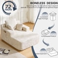 thumbnail image 4 of Oversized Chaise Lounge Chair Indoor, Sleeper Sofa Bed with 64" Long Lounge Surface, No Assembly Boneless Corduroy Upholstered Chaise with Side Pockets for Apartment & Living Room, 4 of 10