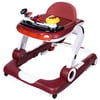 LINLUX Baby Walker w/ Music & Lights, Toddler Activity Walker w/ Seat, Red