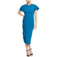 thumbnail image 1 of Rachel Roy Robe Midi Fourreau Froncée pour Femmes, Bleu, Très Grand, 1 of 1