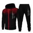 thumbnail image 4 of Nuevos conjuntos de chándal para hombre, gran oferta, sudadera con capucha y pantalones de jogging con cremallera de puntos redondos informales, ropa de calle cálida para otoño e invierno, 4 of 4