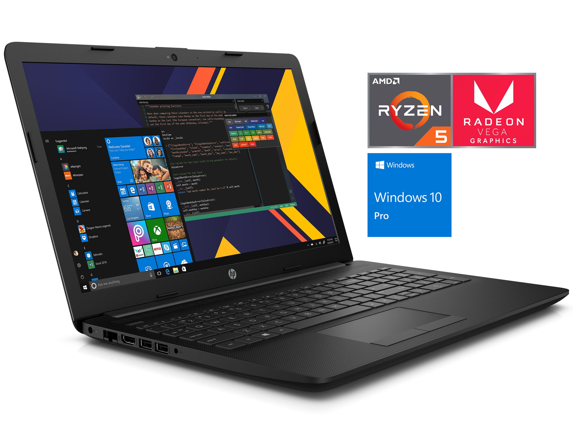 HP 15z Notebook, 15.6" HD Display, AMD Quad-Core Ryzen 5 2500U Upto 3