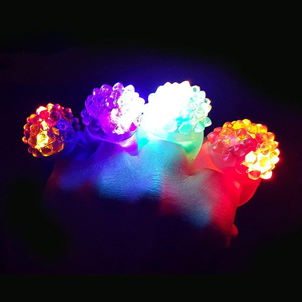 24pcs Flashing Led Ring, 2 Styles Designstrawberry And Rose Pattern