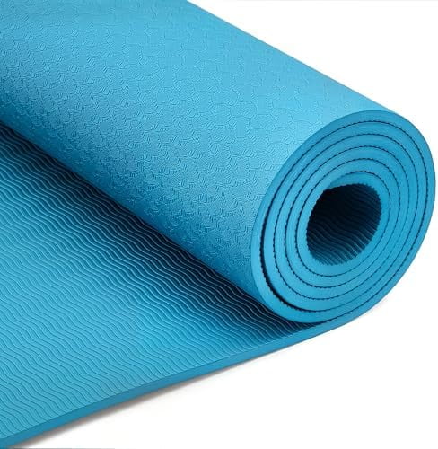 1/4 Inch Thick TPE Exercise Yoga Mat with Carrying Strap