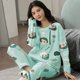 thumbnail image 1 of Conjunto de pijama holgado para mujer, ropa de casa con estampado, talla grande, primavera y otoño, novedad, 1 of 4