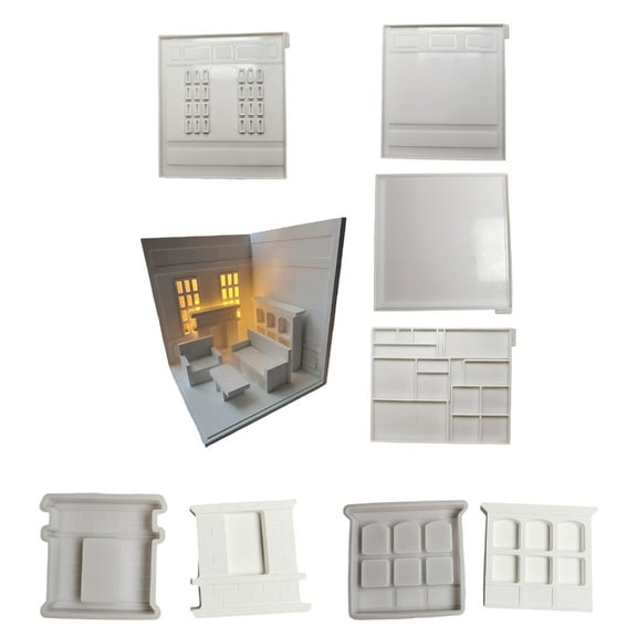lanema Multipurpose Silicone Mold Set for Creating Detailed Miniature House Displays
