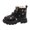 OTHER, variant on Toddler Girls Fleece Lined Lace Up Combat Boots Mid Calf Fashion Embroidered Winter Boots Platform Non Slip Dress ShoesWhite Size 2 Big Kids