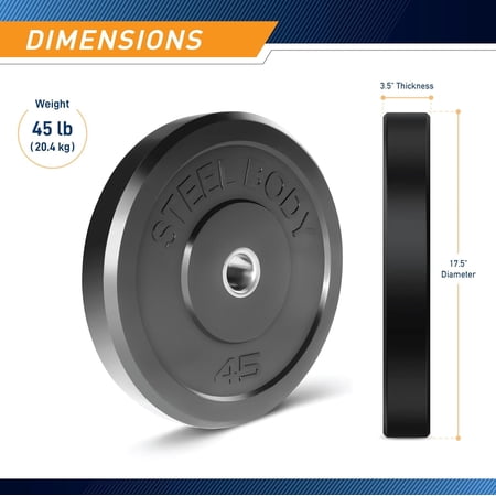 Olympic Rubber Bumper Weight Plate - 10 lb. / 25 lb. / 35 lb. / 45 lb. Workout Weights