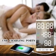 thumbnail image 4 of Matsuzay Reloj despertador con espejo LED de 6 pulgadas, botón táctil, reloj Digital de pared, pantalla de temperatura y humedad, puerto de salida USB, Electrónica No.01, 4 of 8