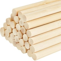 100Pcs Round Wood Sticks 15.7 inch Long Unfinished Wooden Strips 0.4 inch Round Dowels Strips Wooden Dowel Rod Natural Wood Sticks Model Accessories for Building Model DIY Craft Supplies