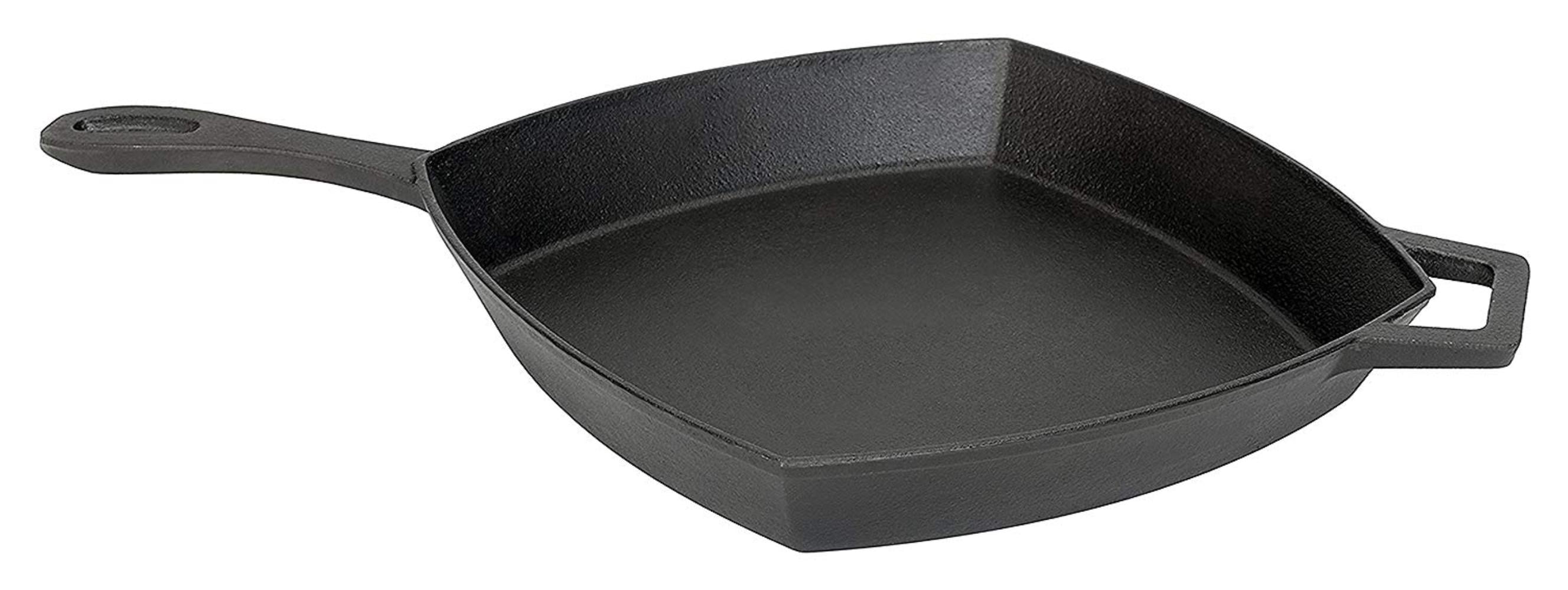 7433 Cast Iron Square Skillet, 12", Black Cast Iron, Cast Iron 12