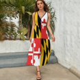 thumbnail image 3 of Maryland Flag Dress Summer Street Style Bohemia Long Dresses Female Sleeveless Printed Maxi Dress, 3 of 9