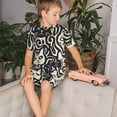 thumbnail image 4 of Fotbe Abstract Cat Faces Pattern Pijama Estampada de 2 Piezas para Niños – Ropa de Dormir de Manga Corta Cómoda para Niños y Niñas, Camiseta y Shorts de Algodón-Small, 4 of 6