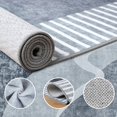 thumbnail image 6 of Junovo Abstract Rug Low-Pile Soft Rugs for Living Room Floor Carpet,4'x6',Gray, 6 of 7