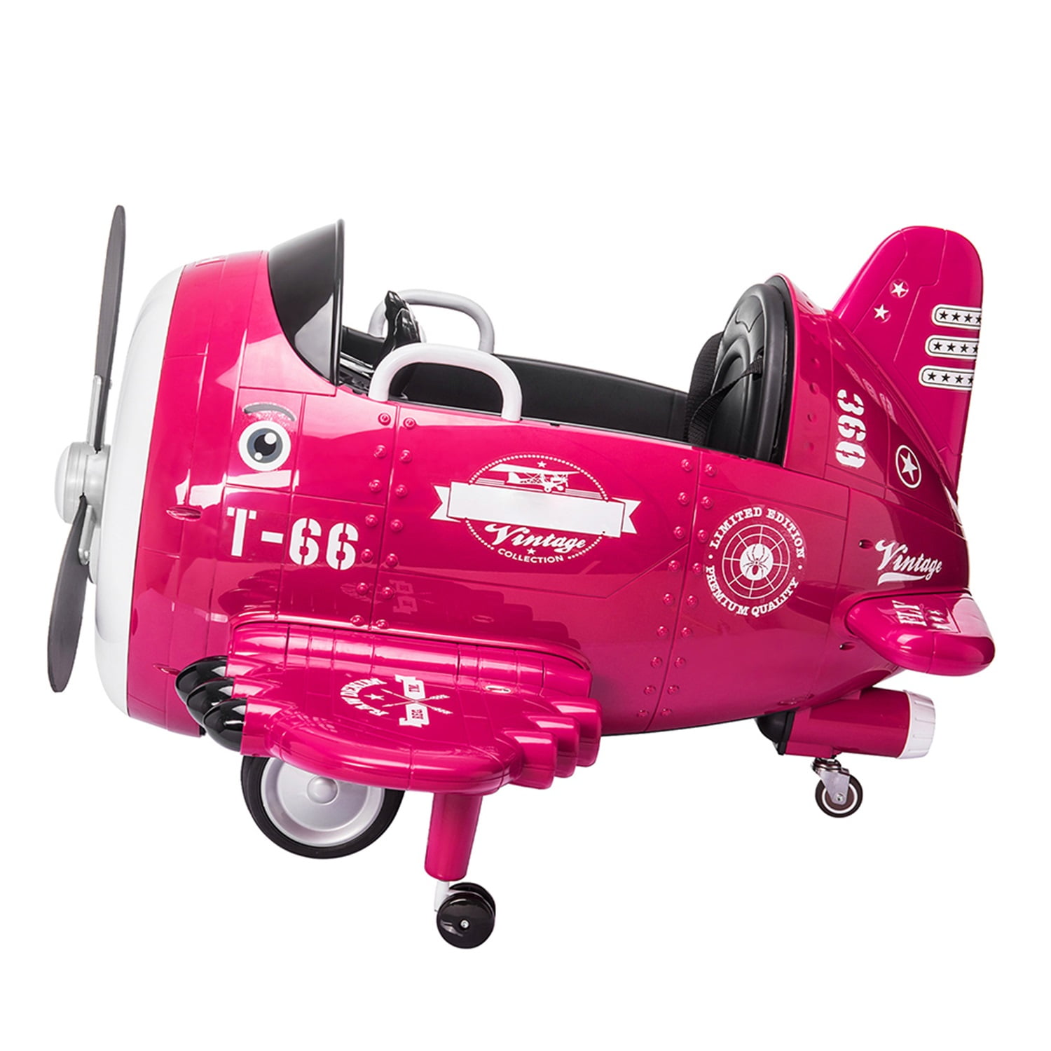 CIPACHO 12V Children's Electric Ride On Airplane, Car for Kids Vehicle with Bombing Sound, Joysticks Operation, FM Radio, Remote Control, Best Gift for Aged 3-8, Pink CIPACHO 12V Children's Electric Ride On Airplane, Car for Kids Vehicle with Bombing Sound, Joysticks Operation, FM Radio, Remote Control, Best Gift for Aged 3-8, Pink