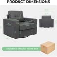 thumbnail image 3 of Tabaray Swivel Accent Chair, Recliner Armchair, Modern Round Barrel Chair with Storage Pocket, Single Sofa with Cup Holder and Cushion for Living Room, Bedroom, Guest Room, Office, 3 of 18