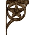 thumbnail image 2 of Ekena Millwork 2"W x 5 1/2"D x 8"H Austin Wrought Iron Bracket, (Triple center brace), Antiqued Brass, 2 of 10