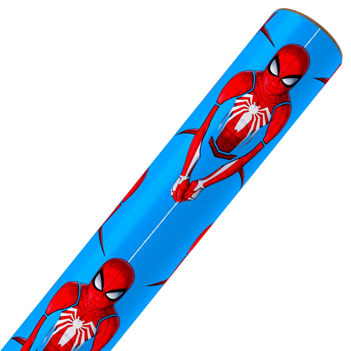 American Greetings Marvel Spider-Man Gift Wrapping Paper, Blue Action Design (20 sq. ft.)