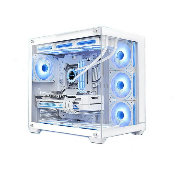 SECDIN Gaming PC Desktop Liquid Cooled , AMD Ryzen 7 7700 , NVIDIA GeForce RTX 4060Ti , 32GB DDR5 RGB RAM , 1TB NVMe SSD , White