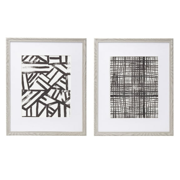 Melannco Set Of Two Gray Wood Photo Frames To Hold 16X20 Photo Without Mat And 11X14 Photo With Mat