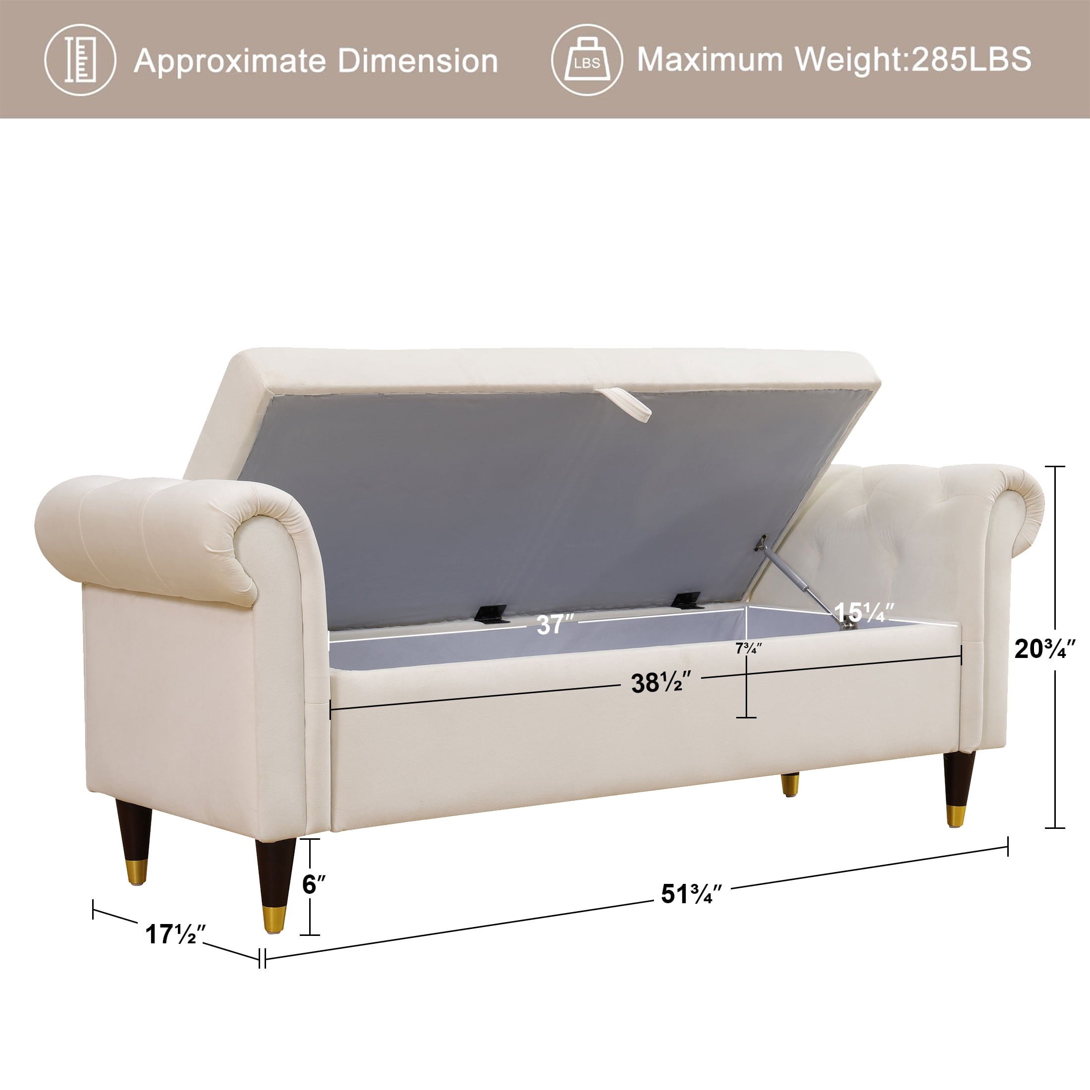 Aukfa 64 inch Oversized Storage Ottoman Bench, Lift Top Storage Chest for Bedroom, Sherpa, White