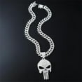 thumbnail image 3 of Hip Hop Skull Pendant Necklace with Cuban Chain 13mm Crystal Iced Out Bling Hip Hop Jewelry Necklaces Street Dance Accessories Fashion Creative Gifts, 3 of 5