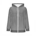 thumbnail image 6 of Kinrui Womens Zip Up Striped Hoodies Casual Long Sleeve Thin Fleece Lined Sweatshirts Fall Winter Track Jackets with Pockets XL, 6 of 6