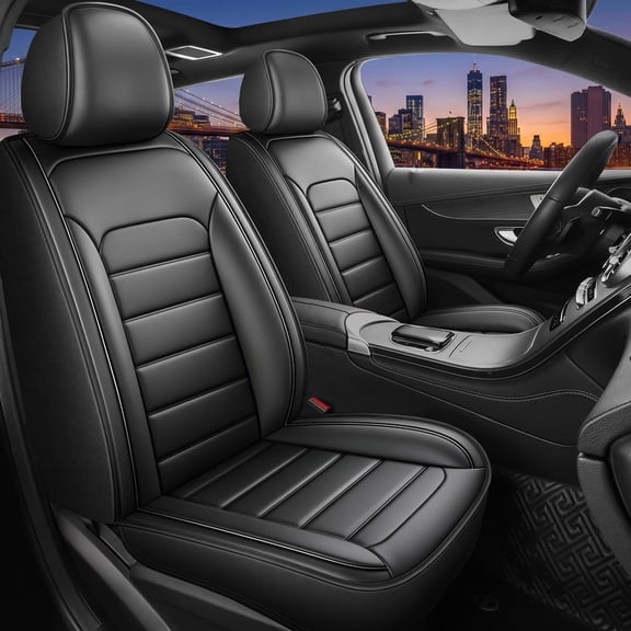 Black Seat Covers Full Set Fit for Toyota 4Runner 2003-2025 Breathable and Waterproof Car Seat Covers 5 Seat Leather Seat Covers
