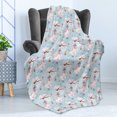 thumbnail image 4 of Cherry Blossom Soft Flannel Fleece Blanket, Fantasy Composition with Spring Inspired Nature Elements Butterflies Clouds, Cozy Plush for Indoor and Outdoor Use, 50" x 60", Multicolor, by Ambesonne, 4 of 5