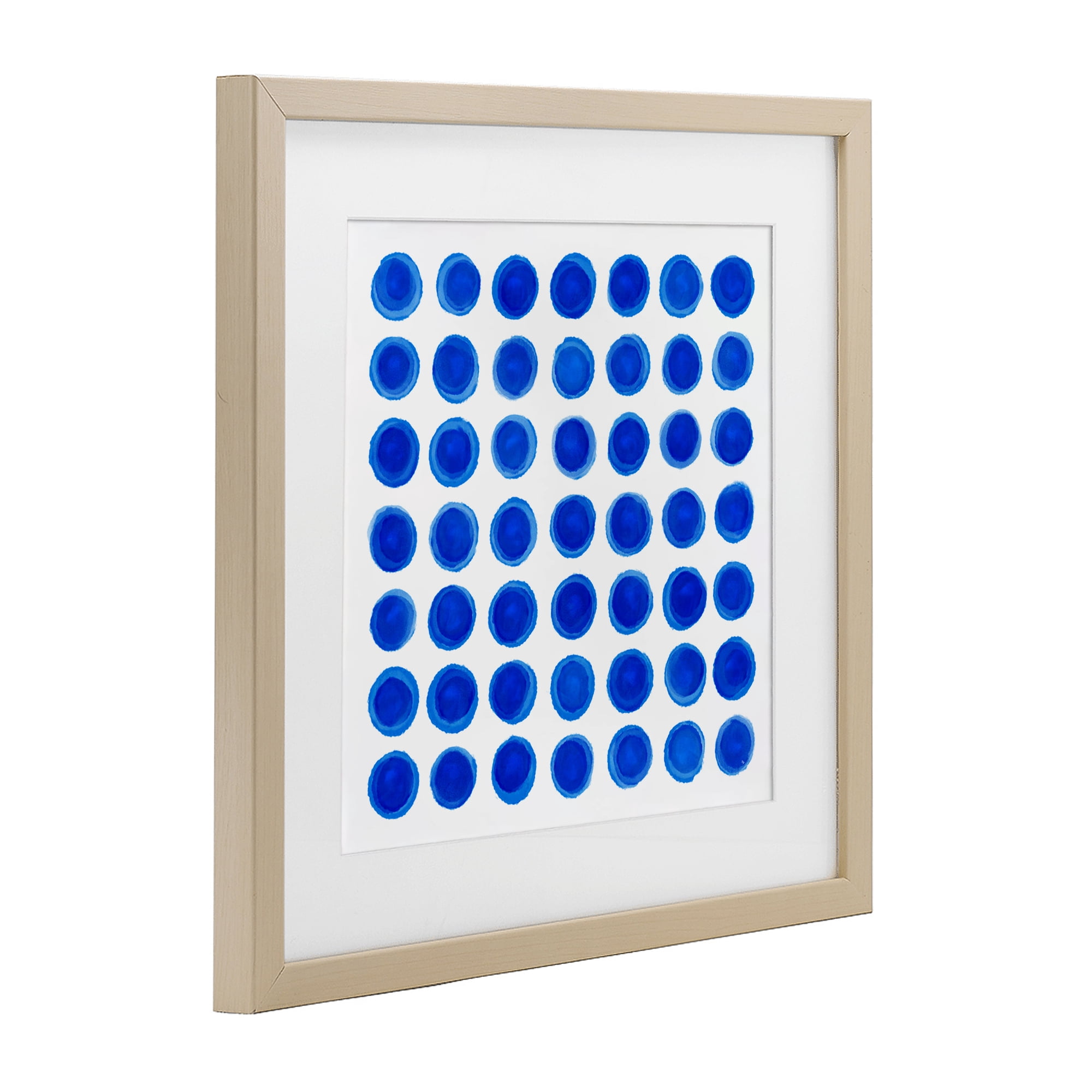 Stupell Industries Blue Dots Uniform Pattern Birch Framed Print Under Glass, design by Martina Pavlova