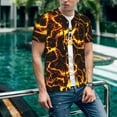 thumbnail image 6 of Hirioo Orange Lightning for Men's Baseball T-shirt Shirts Short Sleeve Casual Summer Button Stretch T Shirts,Size S-4XL-, 6 of 7