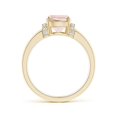 thumbnail image 2 of ANGARA Natural Cushion 1.8 ct Morganite Ring with Diamond Collar in 14K Yellow Gold for Women | Birthday, Anniversary, Jewelry Gift for Women | Natural Morganite Ring, 2 of 10