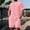 Pink, variant on Holiday Outfits for Men Solid Color Sport Casual Fashion Short Pants Pocket Short Sleeve Round Neck Set White 2X