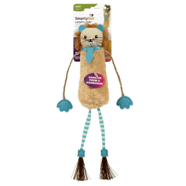 SmartyKat Loopy Lion Door Hanging Breakaway Kicker Catnip Cat Toy