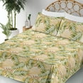 thumbnail image 3 of Ambesonne Tropical Fitted & Flat Sheet with Sham 3 Pcs Set, Exotic Hand-Drawn Pattern, Twin, Pale Orange and Fern Green, 3 of 5