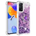 thumbnail image 2 of Funda para Xiaomi Redmi Note 11 Pro 5G/4G con Brillo Líquido Flotante, Purpurina, Parachoques y Anillo Giratorio Soporte, 2 of 5