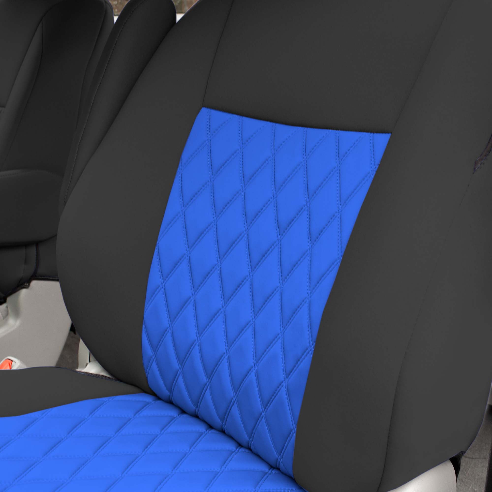 For Toyota Sienna 2011-2020 FH Group Neoprene Waterproof Custom Fit Car Seat Covers - Blue/Black 3rd Row