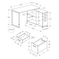 thumbnail image 2 of Monarch Specialties Computer Desk, Home Office, Corner, Left, Right Set-up, Storage Drawers, L Shape, Work, Laptop, Metal, Laminate, Black, Grey, Contemporary, Modern, 2 of 4