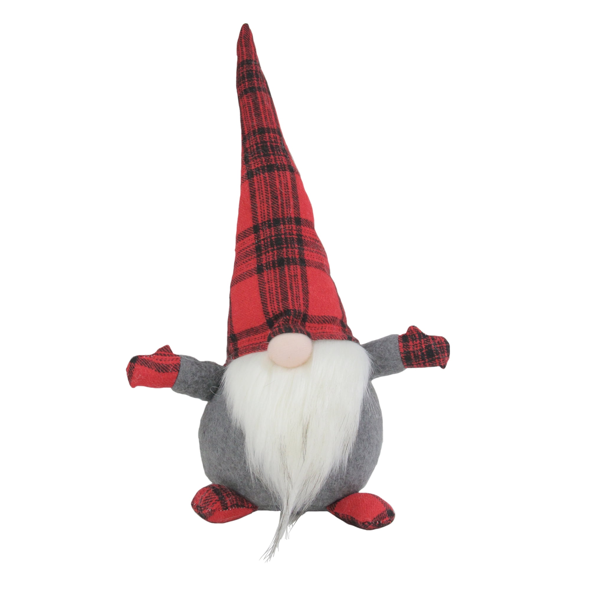 26" Red and Black Plaid Christmas Gnome Tabletop Decor