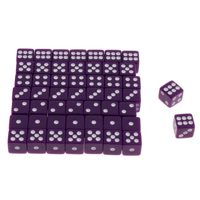 12mm 50pcs / Acrílico Seis Partido Dados Dados Partido Dados Púrpura Color Yotijar Dados