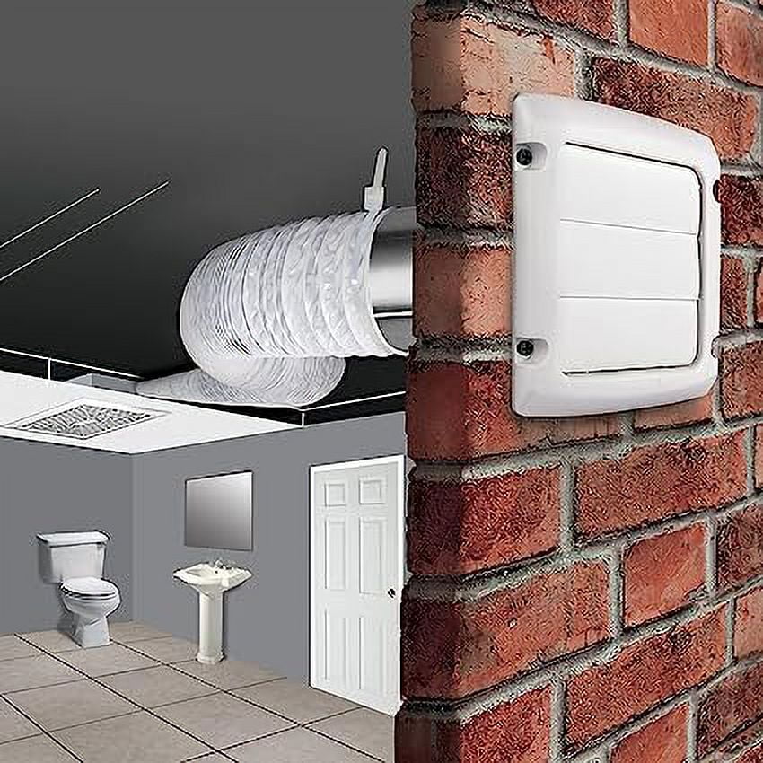 Dundas Jafine Flexible Vinyl Duct - White, 4 In x 20 Ft, Ductwork