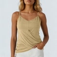 thumbnail image 2 of ZHYou No Boundrie Camisole Tops for Women V Neck Spaghetti Strap Wrap Front Ruched Loose Fit Casual Summer Tank Tops Khaki Size 2XL, 2 of 7