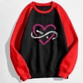 thumbnail image 4 of VALMASS Chandails Surdimensionnés de la Saint-Valentin pour Femmes Manches Raglan Col Rond Hauts Décontractés Amples Imprimés Blouses (L, Noir-H), 4 of 5