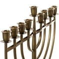 thumbnail image 5 of Modern Solid Metal Judaica Hanukkah Menorah 9 Branched Candlebra, Gold Medium, 5 of 7