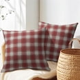 thumbnail image 4 of Christmas Pillow Covers 16x16 Inch Red Gingham Decoration Plaid Pillow Covers Set of 2 Winter Holiday Throw Pillow Covers for Chair Bedroom Living Room Home Decor, 4 of 6