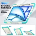 thumbnail image 5 of For iPad Air 13 inch Case (2025 M3/2024 M2), 360 Rotating Shockproof Cover with Stand, Screen Protector, Shoulder Strap, Rainbow Blue, 5 of 7