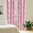 thumbnail image 2 of Ambesonne Love Curtains, Pinkish Curls Soft Hearts, Pair of 28"x84", Multicolor, 2 of 5